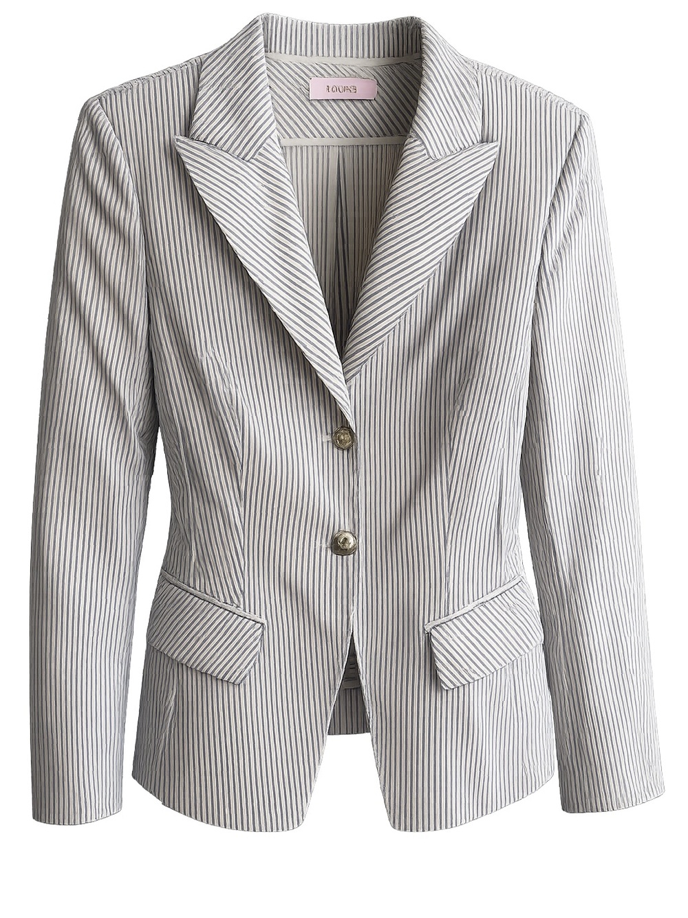 Laurel Escada Blue & White Pinstripe Tailored Blazer Jacket Size US 10 / CAN 12
